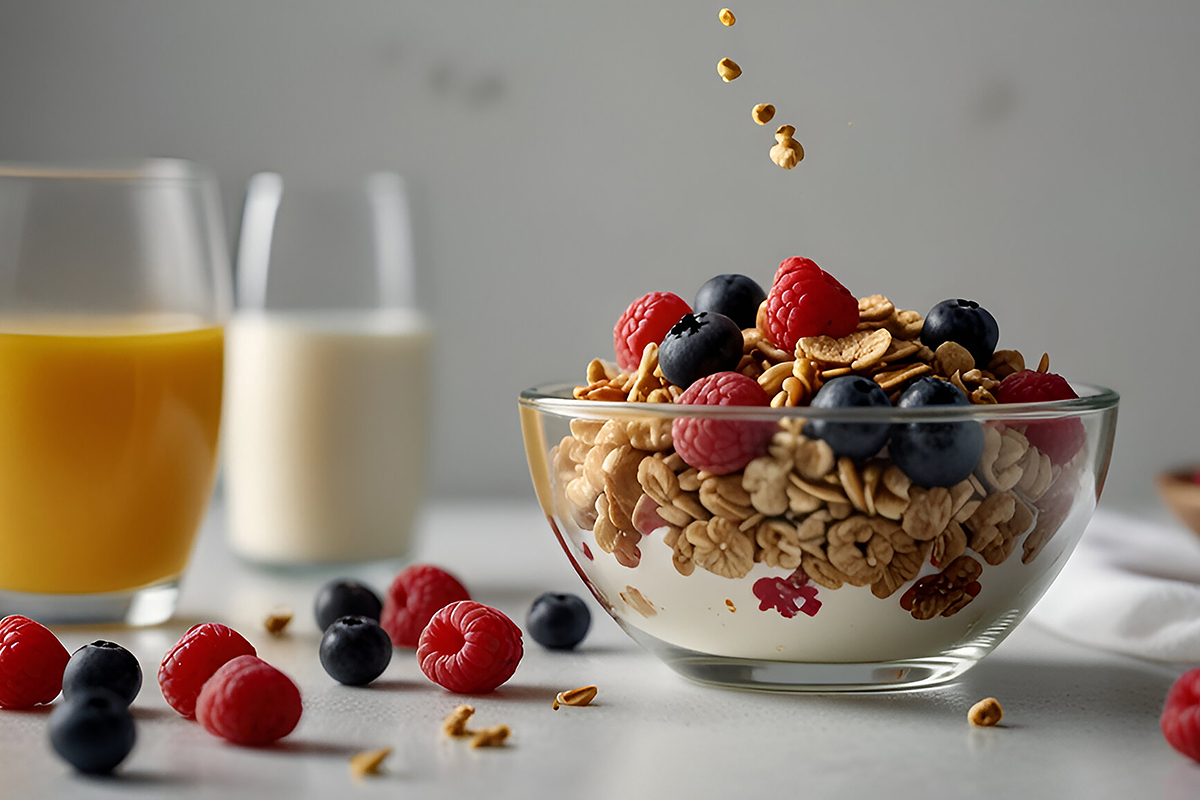 Gesunder Frühstückskorb